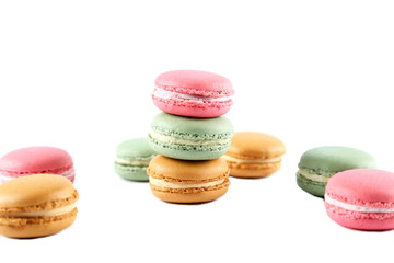 Colored french macarons