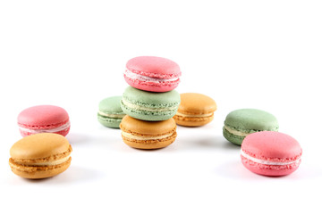 Colored french macarons