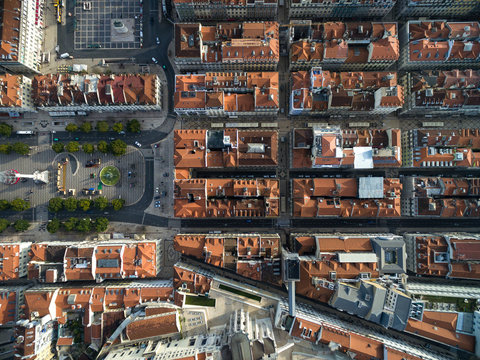 Top View Of Baixa Chiado, Lisbon, Portugal