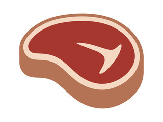 T-bone beef steak flat icon for food apps and websites