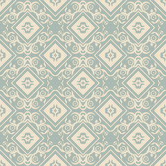 Elegant antique background image of flower vine square pattern.
