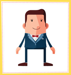 flat style male avatar character design