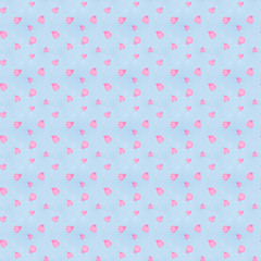 桜の花びら　シームレスパターン　ブルー