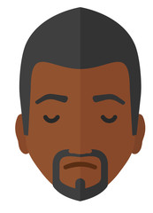 Grieving man with eyes closed.