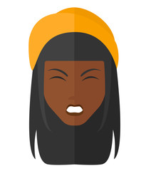 Screaming aggressive woman.