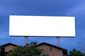 Blank billboard at twilight time ready for new advertisement