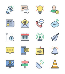 Information & Website icons, color set - Vector Illustration