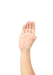 Hand isolated on white background with clipping path