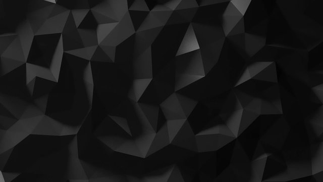 Black Low Poly Abstract Background. Seamlessly Loopable. 