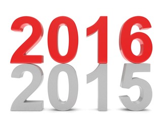 2015-2016 change new year 2016 isolated