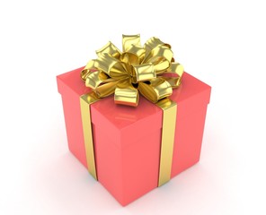 gift box with bows isolated on white