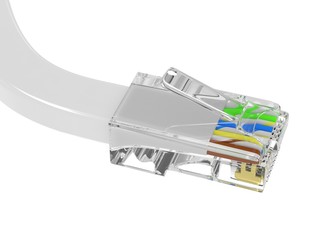 wire rj-45 on a white background, isolated