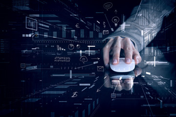 Businessman using mouse