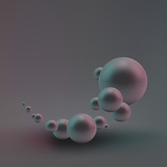 Vector random spheres background. 3D vector illustration.