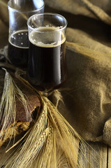 dark beer in glasses