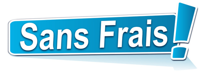 sans frais sur étiquette bleue