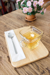 Cup of tea on wooden table