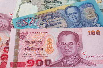 close up of thai money