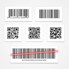 Barcode Tag or Sticker Set. Vector