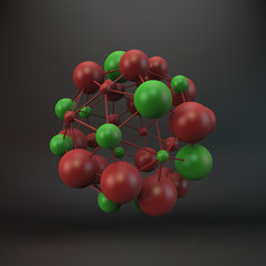 3D Molecule structure background. Graphic design. Vector Illustration.