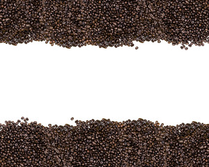 Coffee beans on white background