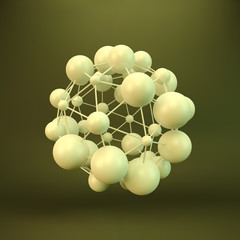 3D Molecule structure background. Graphic design. Vector Illustration.