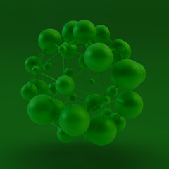 3D Molecule structure background. Graphic design. Vector Illustration.