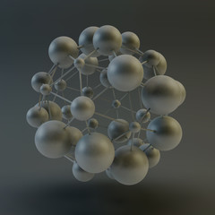 3D Molecule structure background. Graphic design. Vector Illustration.