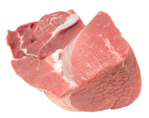fresh flesh of beef on a white background