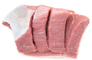 Fresh beef on white background