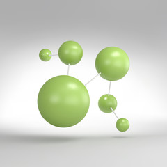 Molecular structure with spheres. 3d vector Illustration.