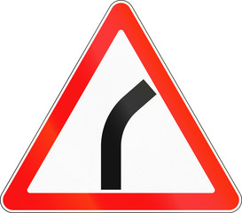 Road sign used in Russia - Dangerous bend