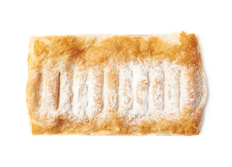 Sugar powder covered strudel bun