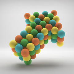 Spheres forming an arrow. Business concept illustration.