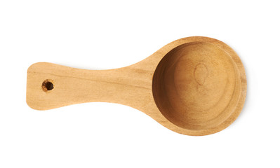 Wooden measuring spoon isolated
