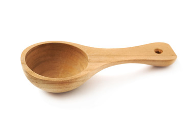 Wooden measuring spoon isolated