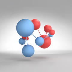 Molecular structure with spheres. 3d vector Illustration.