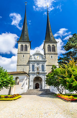 Fototapeta na wymiar Hofkirche, Luzern, Switzerland