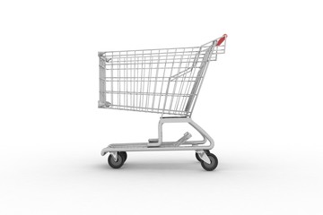 Empty shopping cart isolated on white background