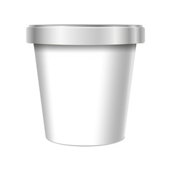 White Food Plastic Tub Bucket Container.