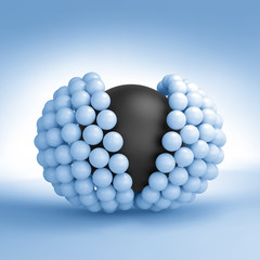 Sphere. 3d vector illustration. Concept for science, technology.