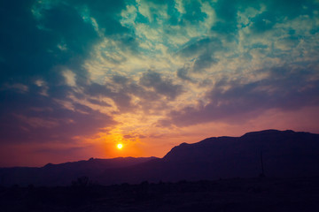 Fototapeta premium Sunset over desert
