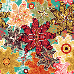 Bright seamless floral pattern. Ethnic ornament