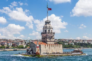 Rolgordijnen Maiden's Tower (Kiz Kulesi) on the Bosphorus © lizcoughlan
