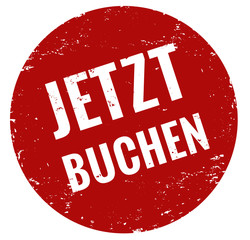 Jetzt buchen Stempel rot grunge