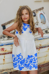 Young and beautiful girl - Santorini, Greece