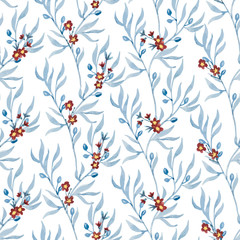 Vector watercolor floral pattern