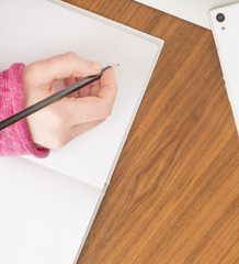 Writing on blank paper
