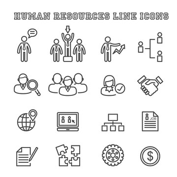 human resources line icons