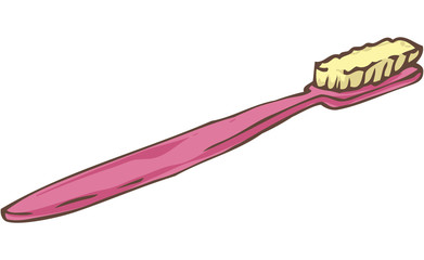 Pink Toothbrush. Isolated on White Background